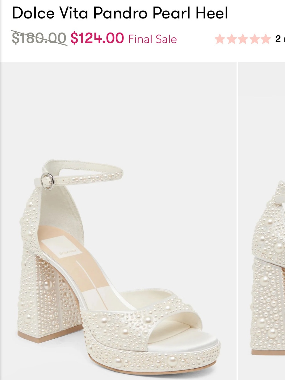 Dolce Vita Pandro Pearl-Embellished Platform Heel in Ivory